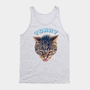 yummy tabby cat eating cream funny meme Tank Top